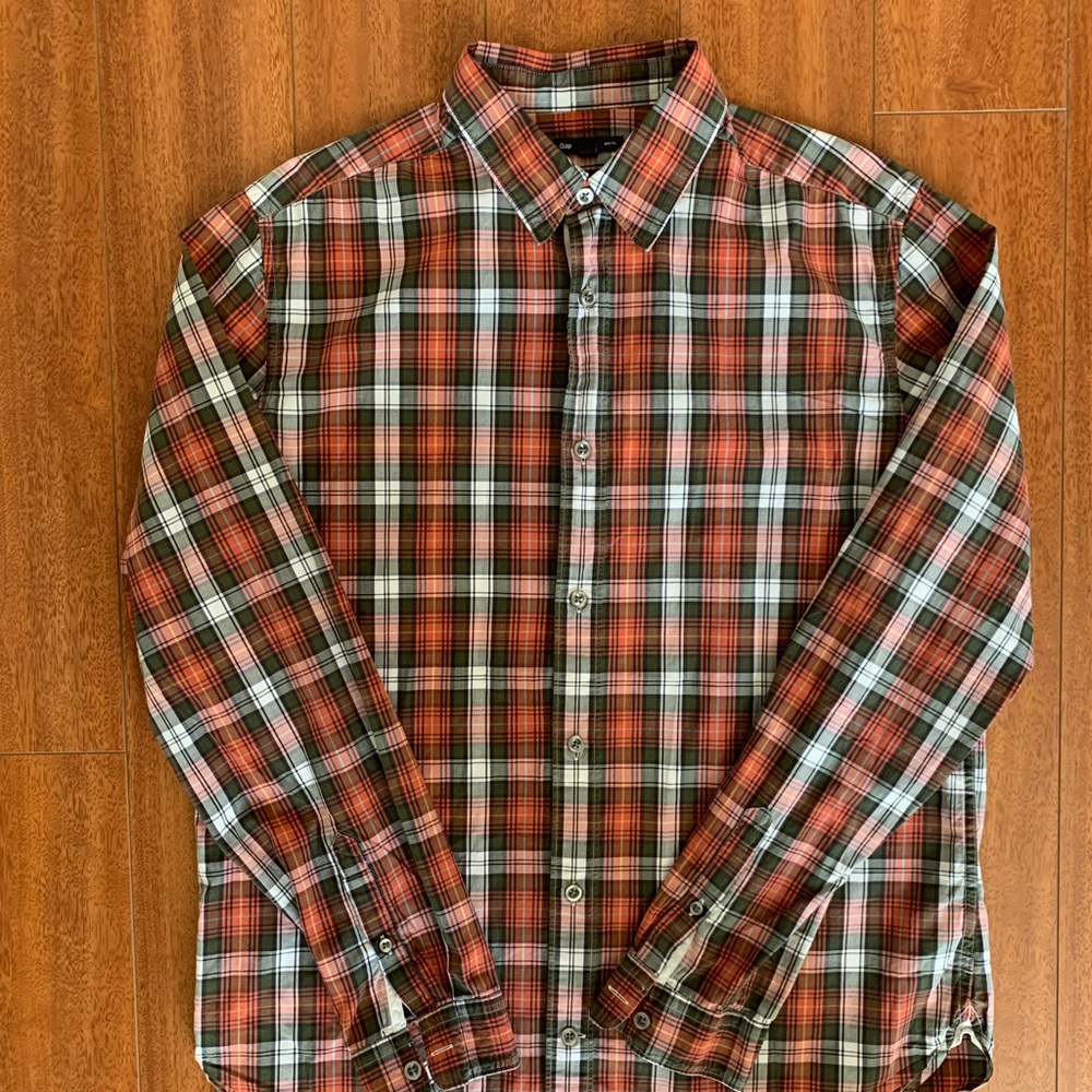 Gap - Brown Plaid Button Down - Size M